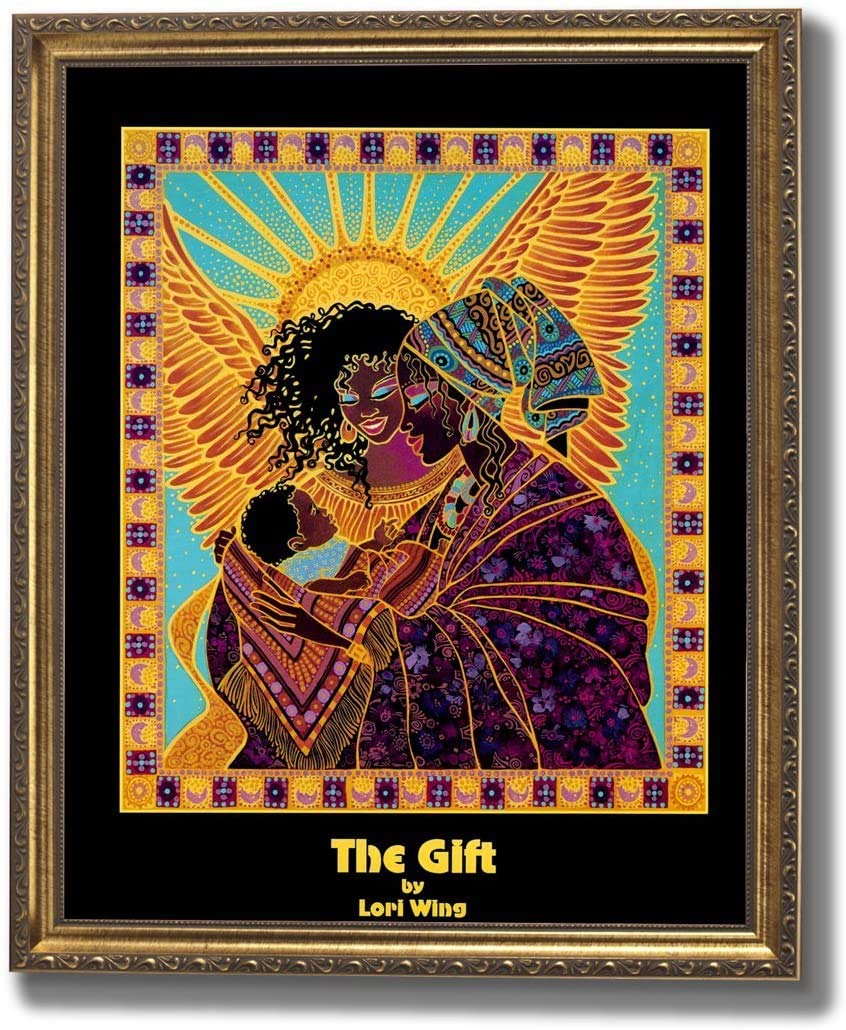 Framed Art Print - African American Gift Wall Picture 8x10 With Gold Finished Frame