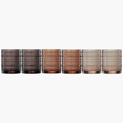 Hobnail Drinking Glasses, Venus Colors Beaded Tumbler Drinking Glasses Set | Set of 6