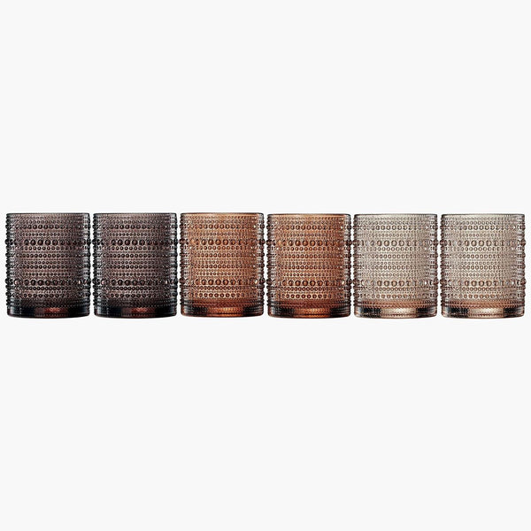 Hobnail Drinking Glasses, Venus Colors Beaded Tumbler Drinking Glasses Set | Set of 6