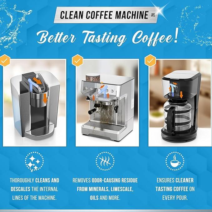 Washer Dishwasher Disposal & Coffee Cleaner Tablets - 96 Tabs Includes ACTIVE Washing Machine Cleaner, Dishwasher, Disposer, Coffee Maker Descale Tabs - Deep Clean & Refresh Appliance - 1 Year Supply