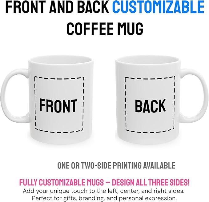 Personalized Coffee Mug – Custom Photo, Text, or Logo Ceramic Mug Tea Cup | Taza Personalizada with Picture or Message | Customized Gift Idea for Men & Women, Mom, Dad, Friends - White/Orange | 11oz