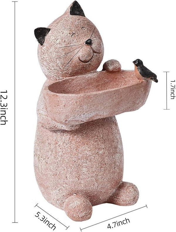 Cat Garden Statue Outdoor Decor Sculptures 12.3 Inch Height Figurine Gardening Lawn Ornament Gifts for Women