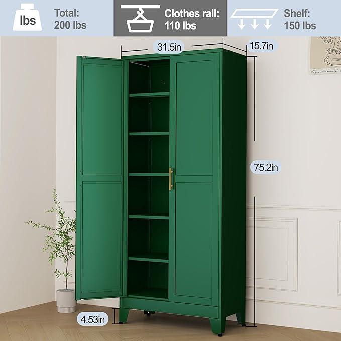 Green Metal Storage Cabinet,75