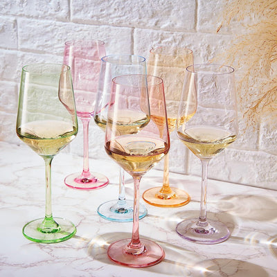 Make Your Own Set Wine Glass SINGLE, Colorful Purple Colored Large 12 oz Glass, Unique Italian Style Tall for White & Red Wine, Gifts for Mothers Day Gift, Set of 1 Beautiful Glassware (Purple)
