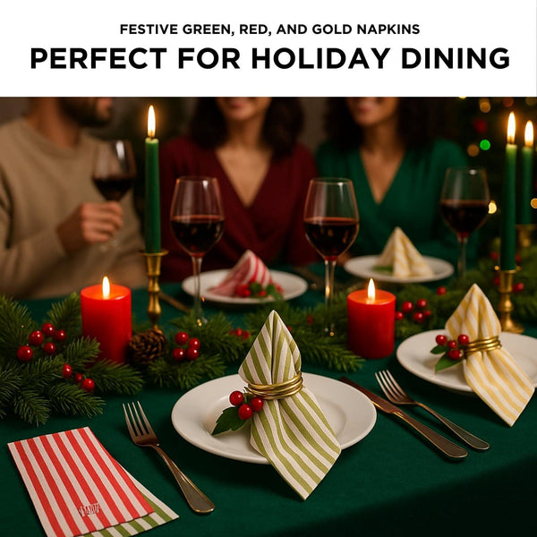 Tonal Striped Disposable Napkin Set 100 Pieces