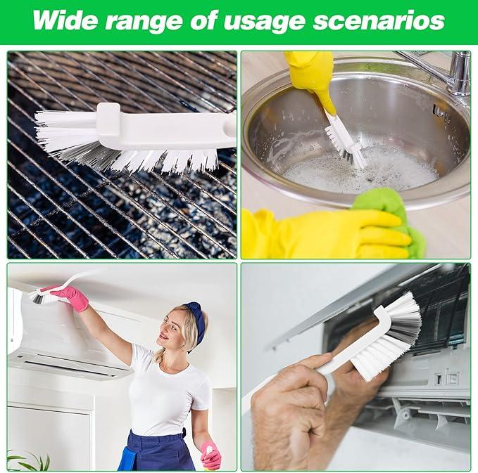 Yinkin 24 Pcs Kitchen Scrub Brush Bulk Sink Bathroom Edge Corner Cleaning Brush Right Angle Mini for Grout Household Dishwasher Tile Lines Window Track Deep Cleaning with Stiff Bristles