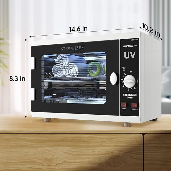 UV Sanitizer Cabinet. Dual Lamp UV Light Sanitizer Box with Timer Setting, Suitable for Cleaning of Various Items