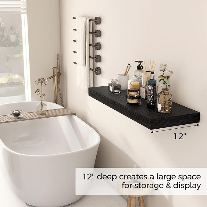 Fun Memories Black Floating Shelves 30