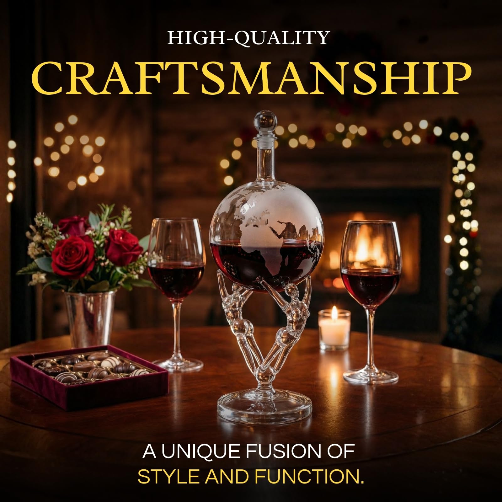 Love Crystal Decanter, For Wine & Whiskey The Wine Savant - 12