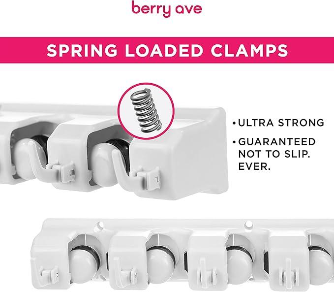 EXTRA GRIP Mop & Broom Holder Wall Mount - Wall Hanging Garden Tool & Utility Closet Organizer, Mop & Broom Hook, Broom Hanger Wall Mount, Mop Broom Organizer, Wall Mounted Broom Rack Mop Storage