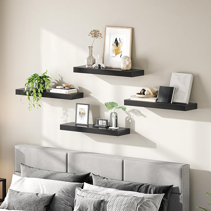 HOOBRO Floating Shelves for Wall, Wall Mounted Shelf Set of 2, 23.6