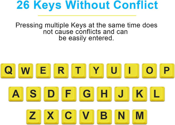 Large Print Keyboard for Seniors with High Contrast Yellow Keys, Wired USB, Low Vision