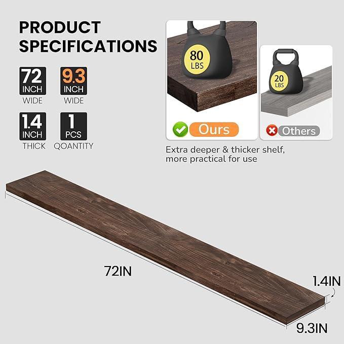 Fun Memories Floating Shelves for Wall, 72