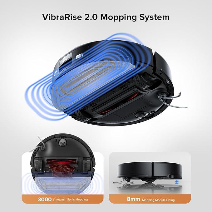 roborock Q10 S5+ Robot Vacuum and Mop with Self-Emptying, 10,000Pa Suction, Upgraded from Q8 max+, Obstacle Avoidance, Sonic Mopping, Dual Anti-Tangle Design, Auto Mop Lifting, Ideal for Pet Hair