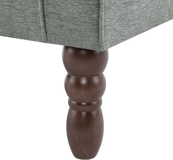 UIXE High Back Accent Chairs Set of 2, Upholstered Armchair in Fabric, Retro Wingback Arm Chair for Living Room, Comfy Single Sofa Bedroom Reading Seat with Solid Wood Legs - Dark Gray