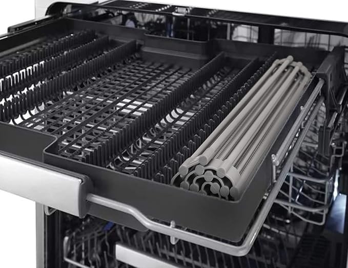 Surpahs Over Sink Foldable Multipurpose Roll-Up Dish Drying Rack, Silicone Wrapped Stainless Steel, Warm Gray, 20.5