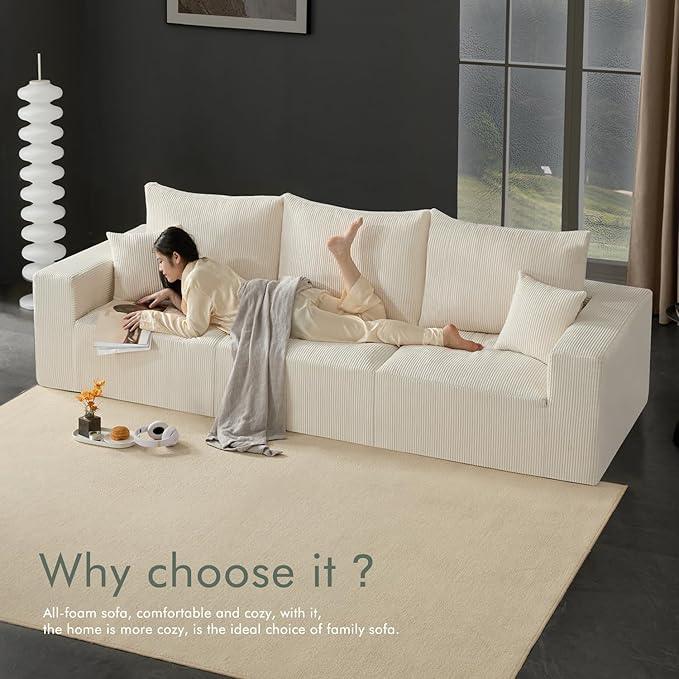 Boneless Cloud Couch Sofa for Living Room, 112