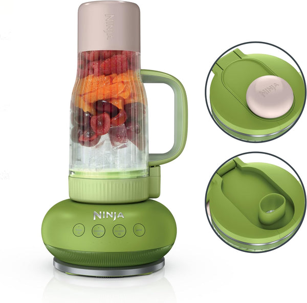 Ninja BlendBOSS | Personal Smoothie Blender & Tumbler | 26oz Travel Tumbler w/Leakproof Lid & Integrated Chug Spout | AutoIQ Technololgy | 1200 Peak Watt | Watermelon Bubblegum | DB301GNBRN | (NEW)