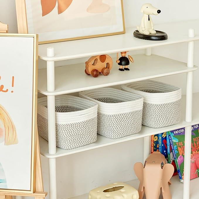 Small Cotton Rope Storage Basket Set of 3-11