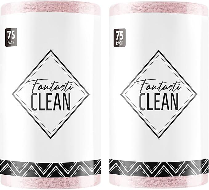 Fantasticlean Microfiber Cleaning Cloth Roll -150 Sheets, Tear Away Microfiber Towels, 12