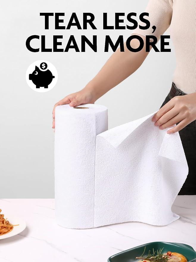 Fantasticlean Microfiber Cleaning Cloth Roll -90 Pack, Tear Away Microfiber Towels, 12