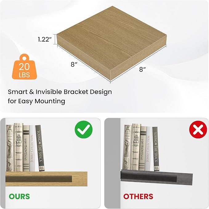 Square Floating Shelves for Wall, 8