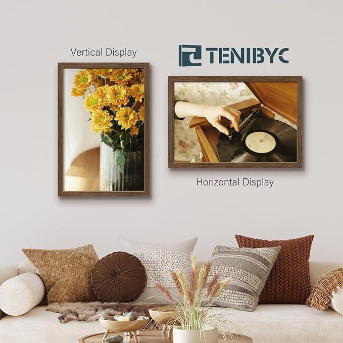 16x24 Poster Frame 3 Pack - Brown Woodgrain, Wood Poster Frame, Gallery Picture Frame - Wall Hanging