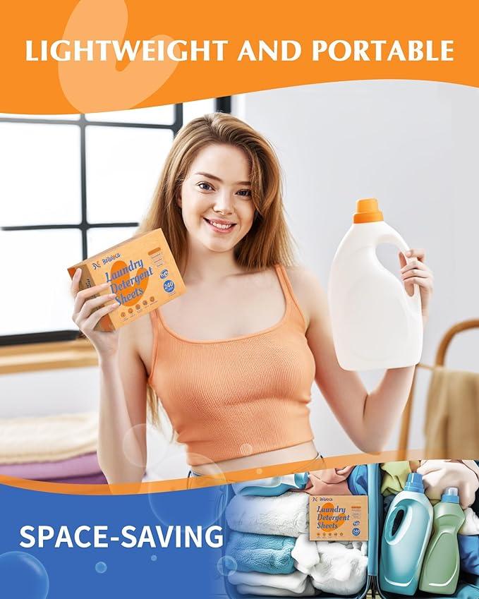 Laundry Detergent Sheets - 240 Loads, Hypoallergenic,Deep Cleaning, Fresh Linen Scent, Plastic-Free, Eco-Conscious,Paraben-Free,Fast Dissolve, Perfect for Home,Dorms,Travel,Camping,College Essentials