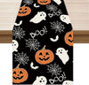 XCHI Boo Spooky Ghost Pumpkin Halloween Table Runner Burlap Table Decoration for Home Kitchen Dining Dinner Indoor Holiday Farmhouse Decor 13x108 Inch