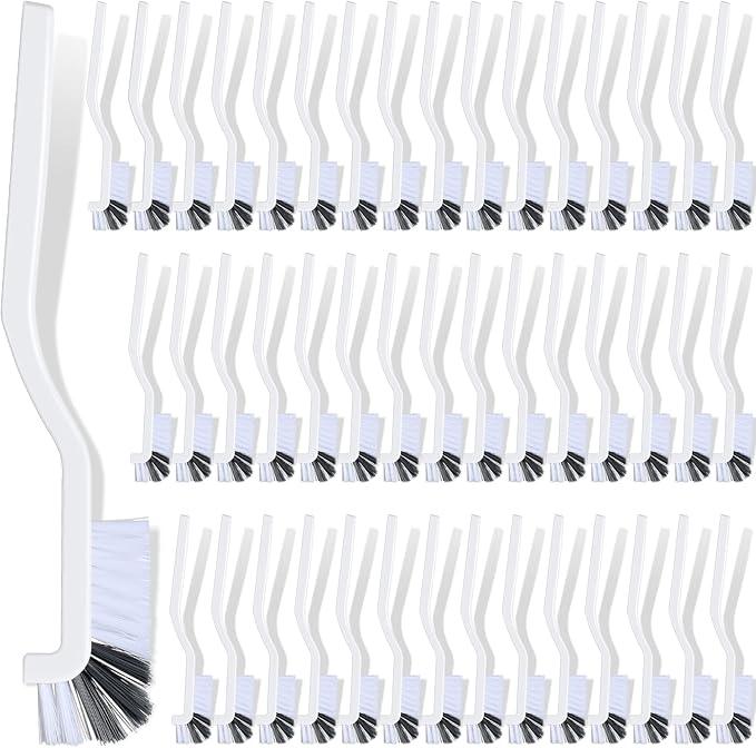 Rtteri 48 Pcs Kitchen Scrub Brush Bulk Plastic Sink Bathroom Cleaning Edge Corner Brush for Household Bottle Dish Tile Lines Window Track Crevice with Stiff Bristle
