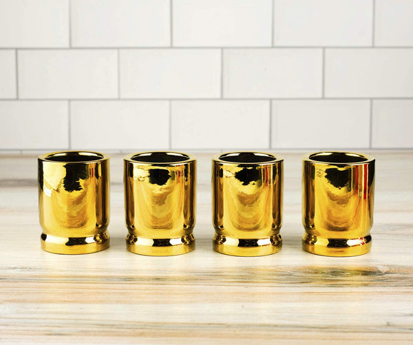 The Wine Savant 50 Caliber Bullet Shot Glasses Set - Set of 4 - Each holds 2 Ounces - Tactical Bullet Casings Shot Glasses