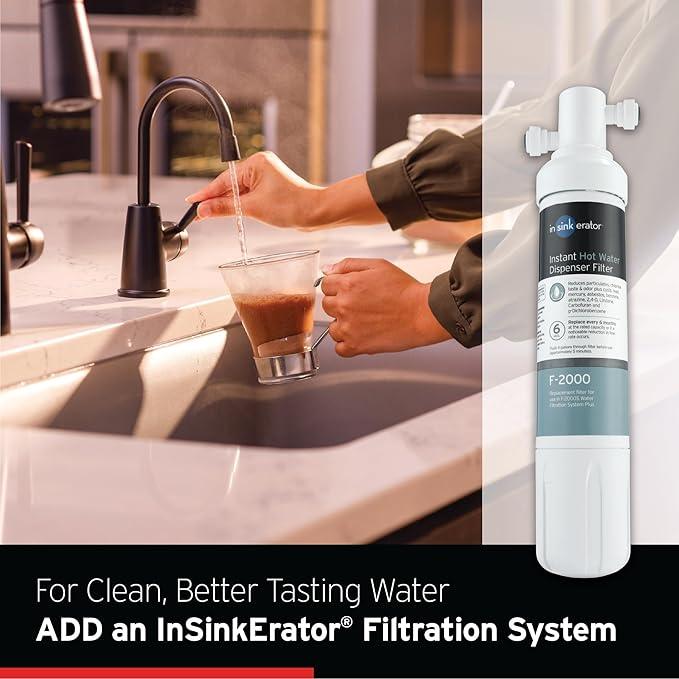 InSinkErator Stainless Steel Tank, H250MBLK-SS HOT250 System, Single-Handle Matte Black Faucet with 2/3-Gallon Instant Hot Water Dispenser