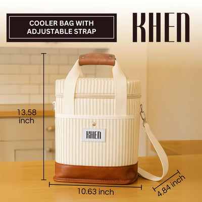 2 Bottle Wine Carrier Tote, Insulated Leakproof Cooler Bag