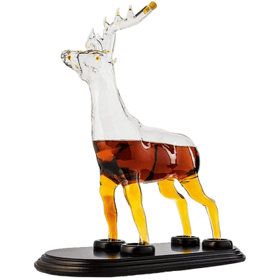 Stag Antler Crystal Decanter - Elegant Stag/Reindeer Liquor Decanter by The Wine Savant - Luxury Decanter for Bourbon, Scotch, or Whiskey 750ml Perfect For Any Bar, Hunter's Gift Hunting Enthusiasts