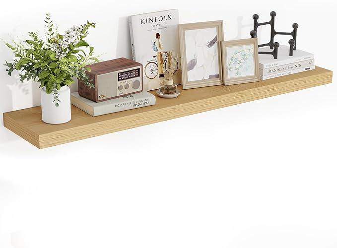 48 Inch Floating Shelves, 3D Textured Wood Grain, 48