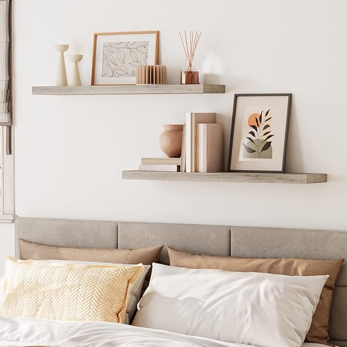 HOOBRO Floating Shelves for Wall, Wall Mounted Shelf Set of 2, 39.4