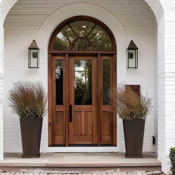 LA JOLIE MUSE Tall Outdoor Planters Set of 2, 20 inch Large Tapered Square Planters for Indoor/Outdoor Plants, Large Outdoor Flower Pots for Front Door, Patio and Deck