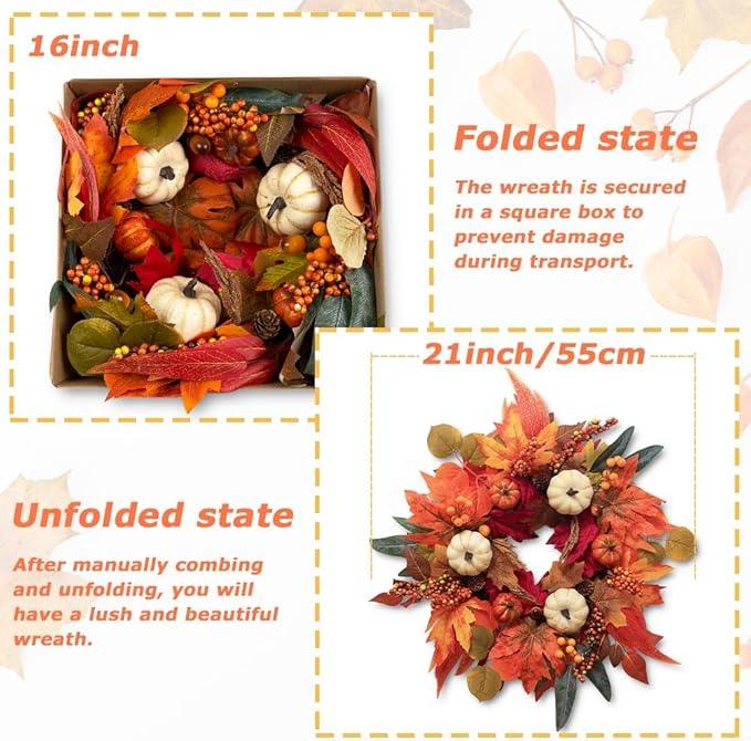 Fall Wreaths for Front Door, DECSPAS 21