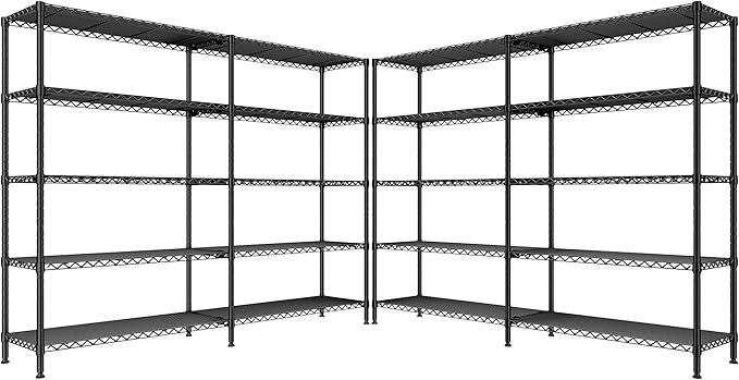 REIBII 5-Tier Heavy Duty Metal Wire Shelves, Industrial Style, 61.7