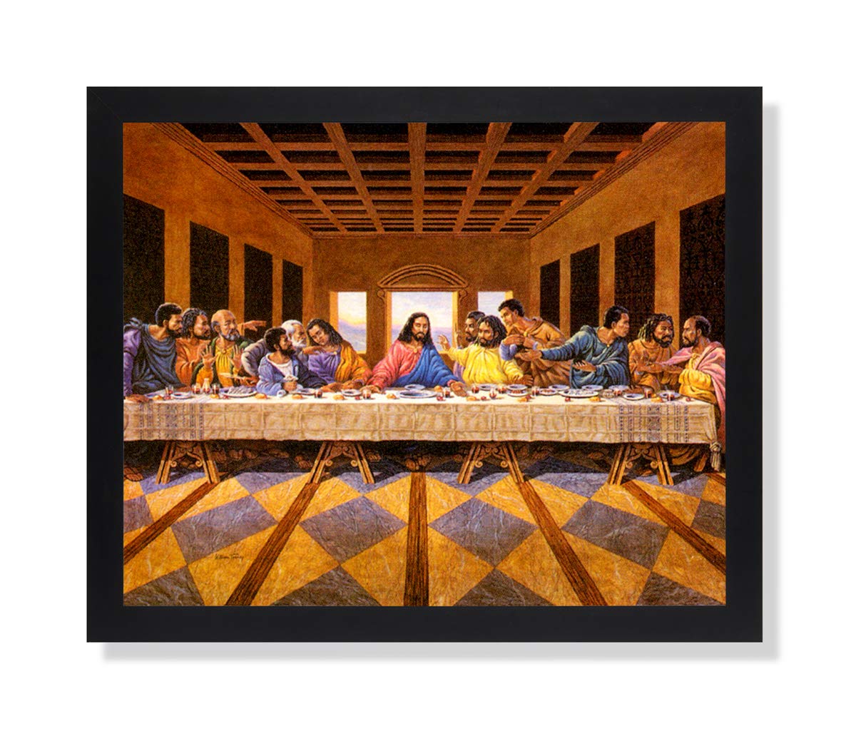 African American Religious Art – Black Last Supper 16x20 Framed Wall Picture