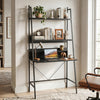 71” High Freestanding Laptop Desk with Open Shelves for Living Room Bedroom Study-Black