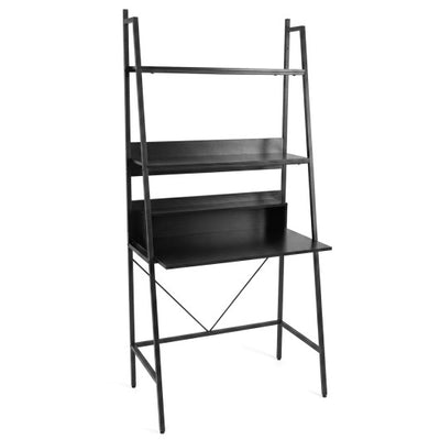 71” High Freestanding Laptop Desk with Open Shelves for Living Room Bedroom Study-Black