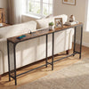 71 Inch Narrow Console Table with Power Outlet for Small Space-Rustic Brown