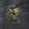 Grand patio Outdoor Leiden LED Solar Hexagon Wall Sconce Planter, with Dusk to Dawn Sensor Decor Wall Lighting for Garage Doorway Patio Yard, Cement Grey (L-Linear)