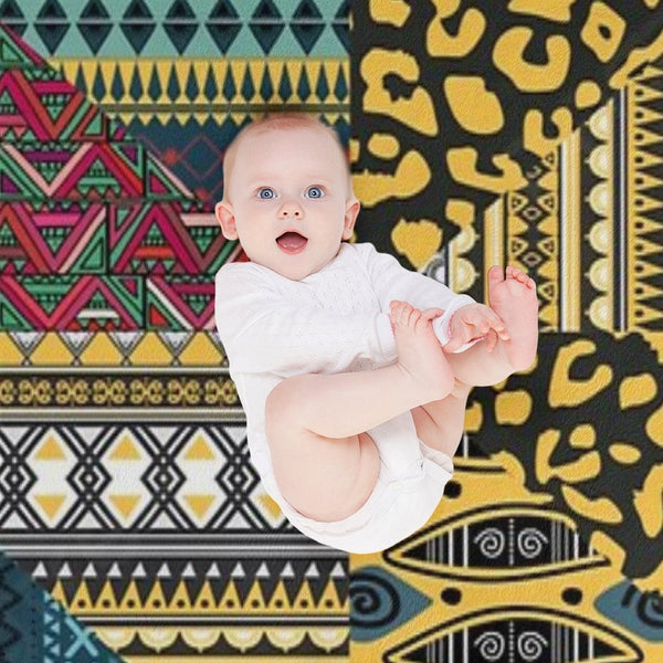 Black Ethnic Pattern Lightweight Throw Blanket
