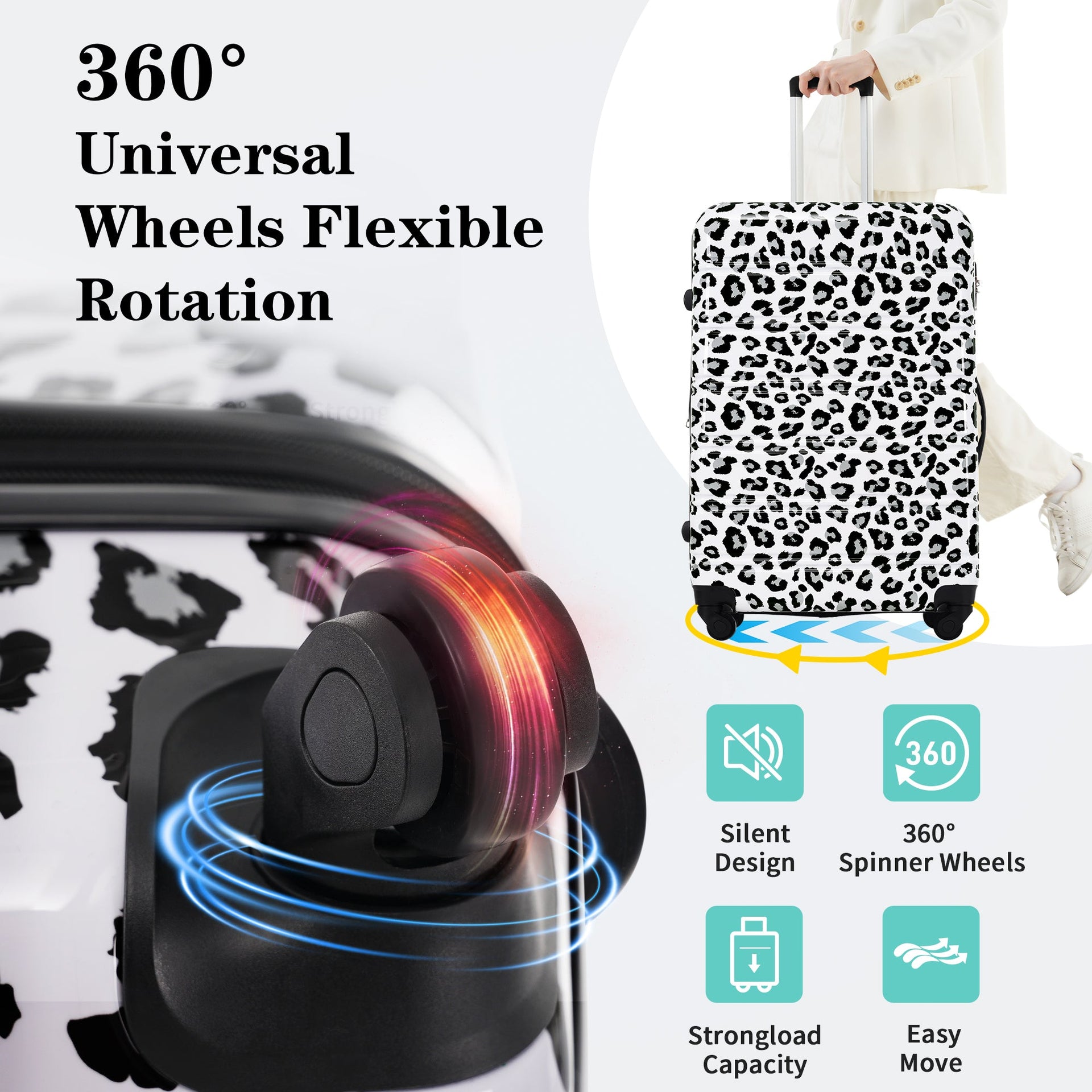 Hardshell Luggage Sets 3 pcs Spinner Suitcase with TSA Lock Lightweight-20'+24'+28' Luggages