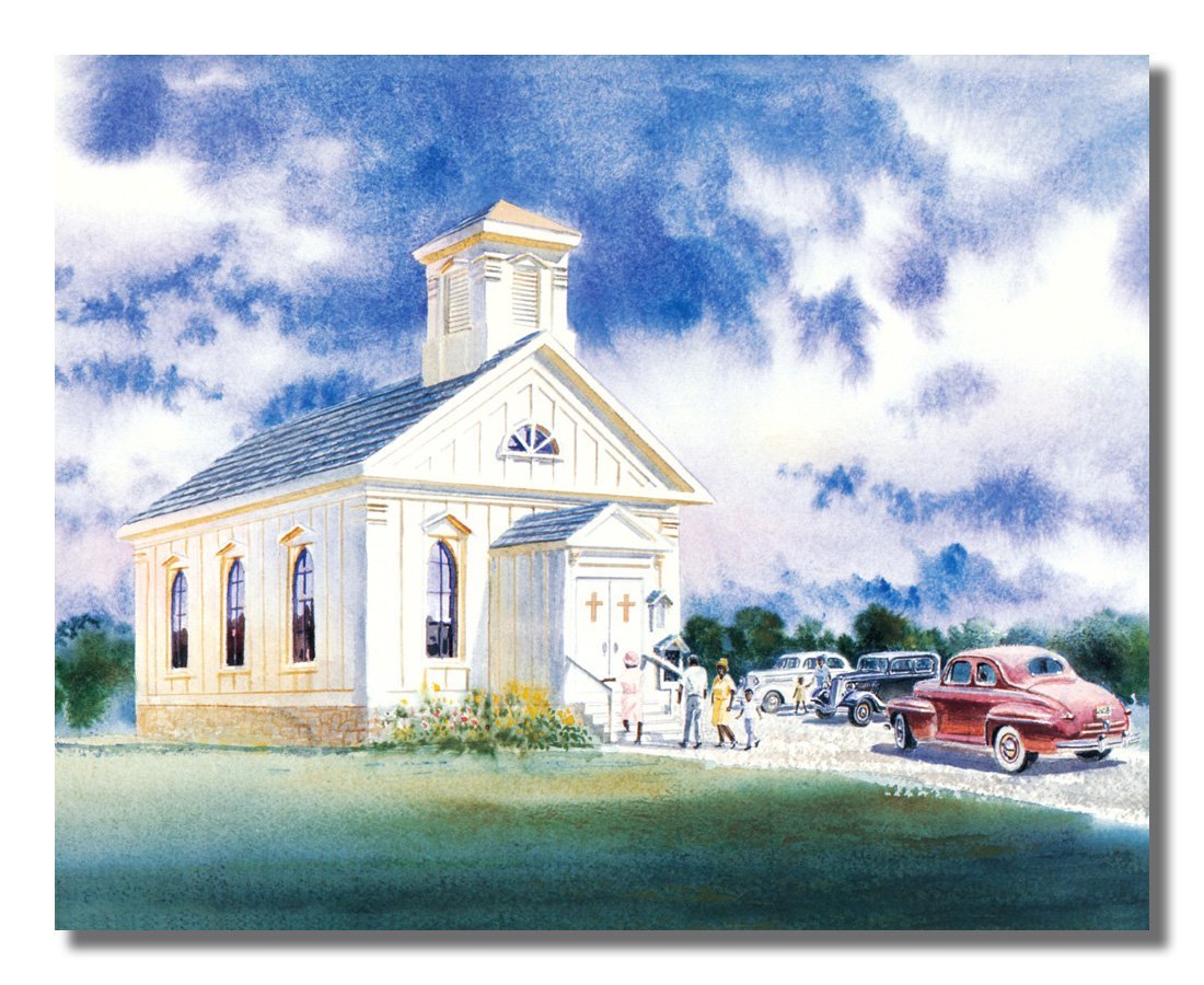 Black Church Wall Art - African American 8x10 Inch Religious Wall Picture Print