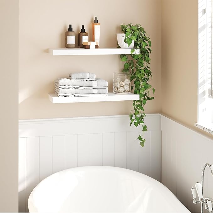 HOOBRO Floating Shelves for Wall, Wall Mounted Shelf Set of 2, 23.6