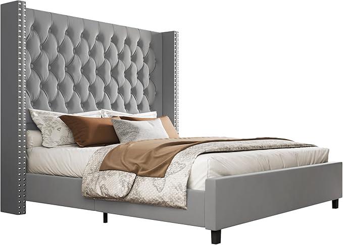 PaPaJet King Size Bed Frame with 61.4