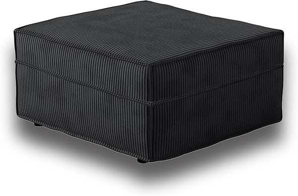 HOOOWOOO Modular Sectional Sofa Couch,Matching Free Combination Cloud Couch Ottoman Chair(Black Corduroy)